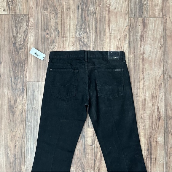 NWT 7 For All Mankind Black Boot Cut Jeans Stretchy • Size: 32x35 - Picture 5 of 12